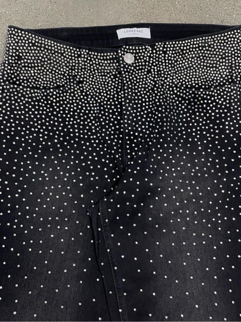 Lover/et Black Straight Leg Jeans with Silver Stud Detail